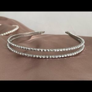2 headbands - metal and pearl